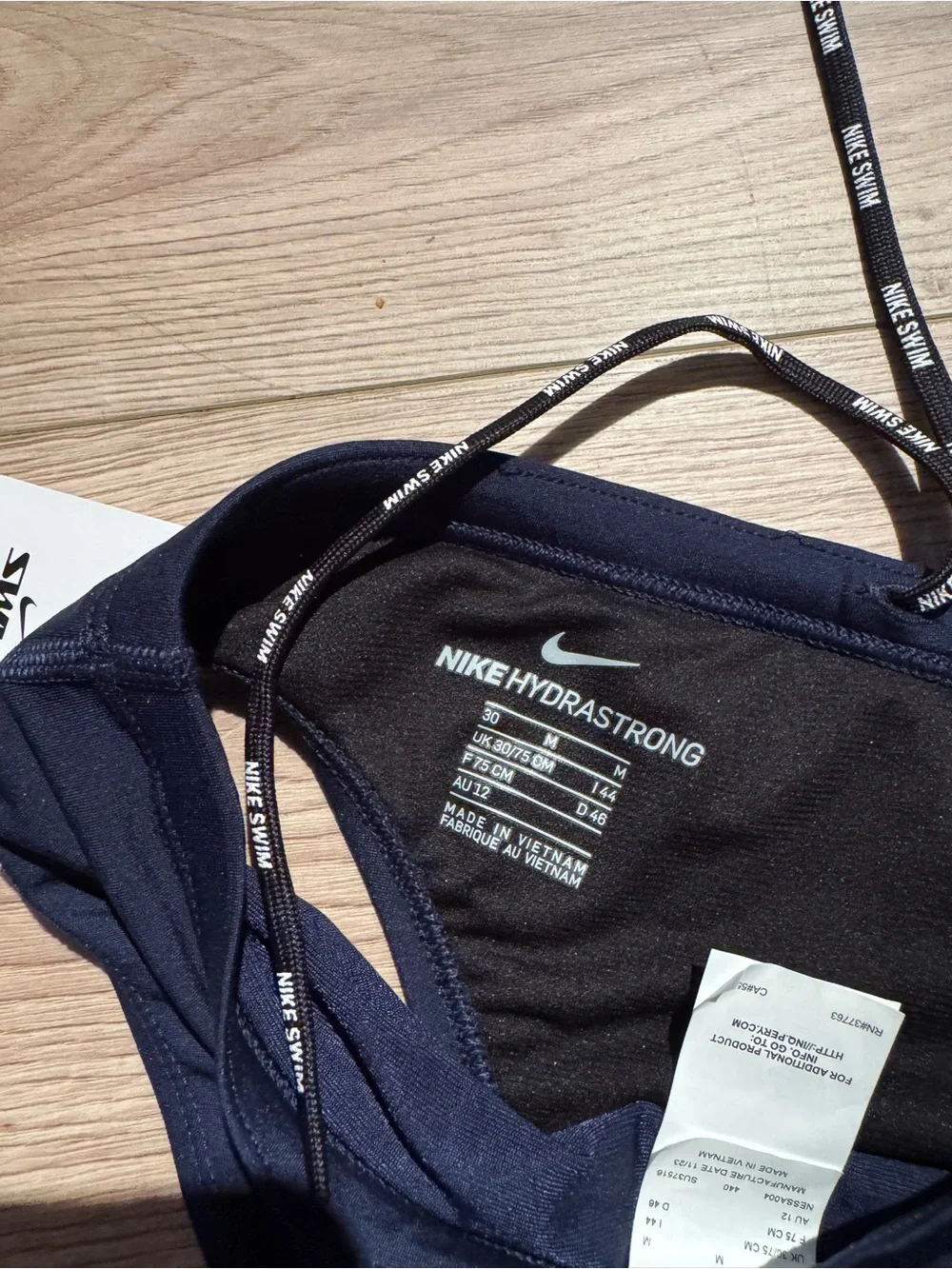 Nike Navy Hydrastrong Swim Briefs with White Swoosh